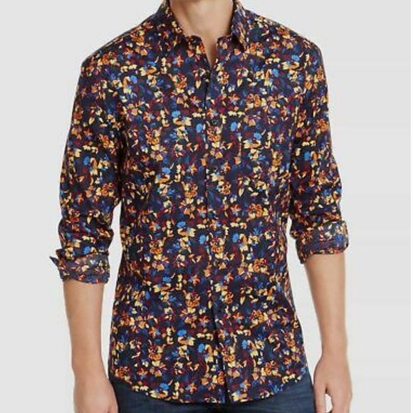 Club Room Other - Mens Club Room Mixed Floral Print Long Sleeve Button Down Collared Casual Shirt